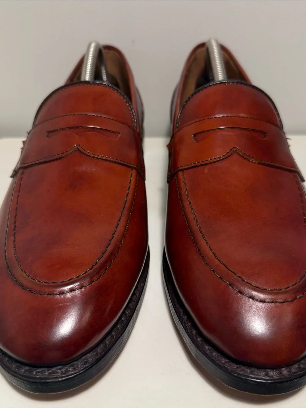 Allen Edmonds Randolph 2.0 Chili Brown Leather Penny Loafers Men’s Size 9 Museum